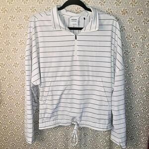 PrAna white stripped athletic wear top